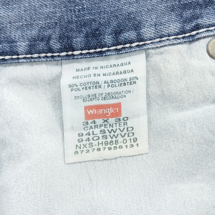 00'S Wrangler CARPENTER denim painter pants for men, equivalent to W34 cotton blue type Vintage Second Hand