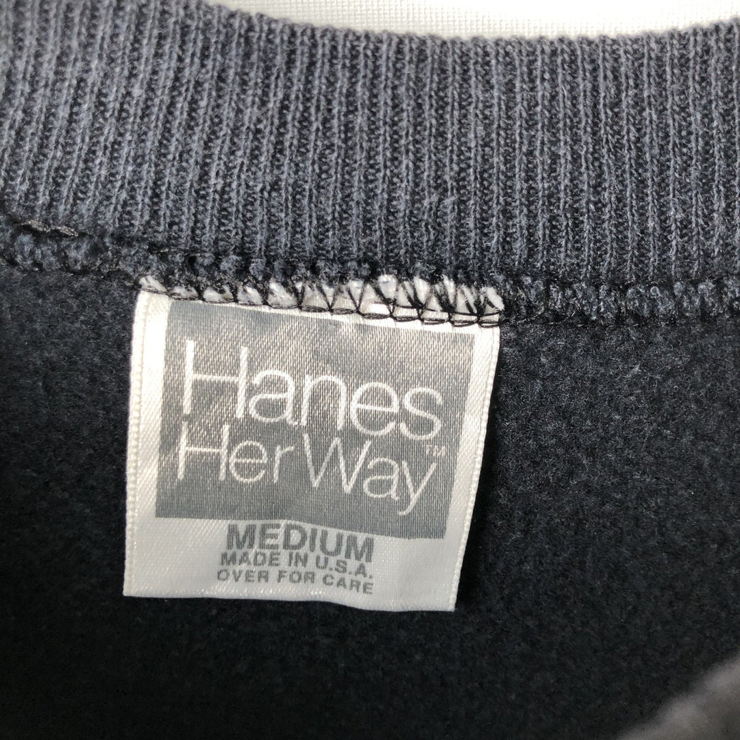 Vintage 90'S Hanes Her Way plain blank sweatshirt, made in the USA, size M, women's. acrylic black type Vintage Second Hand