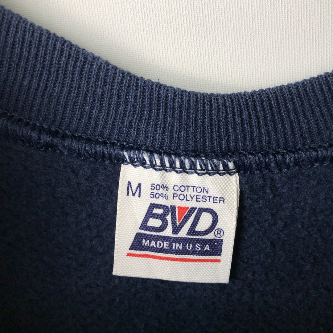 Vintage 90'S BVD blank sweatshirt, made in the USA, size M, men's. cotton navy blue type Vintage Second Hand