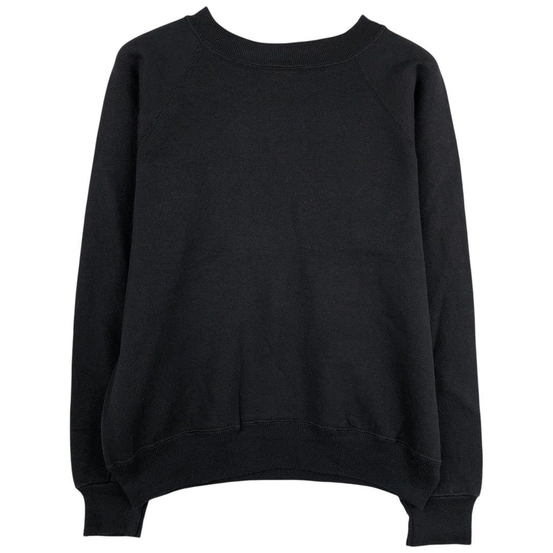 80s-90'S Hanes Her Way Plain Blank Sweatshirt, Made in USA, Women's Size M (Equivalent), Vintage acrylic black type Vintage Second Hand