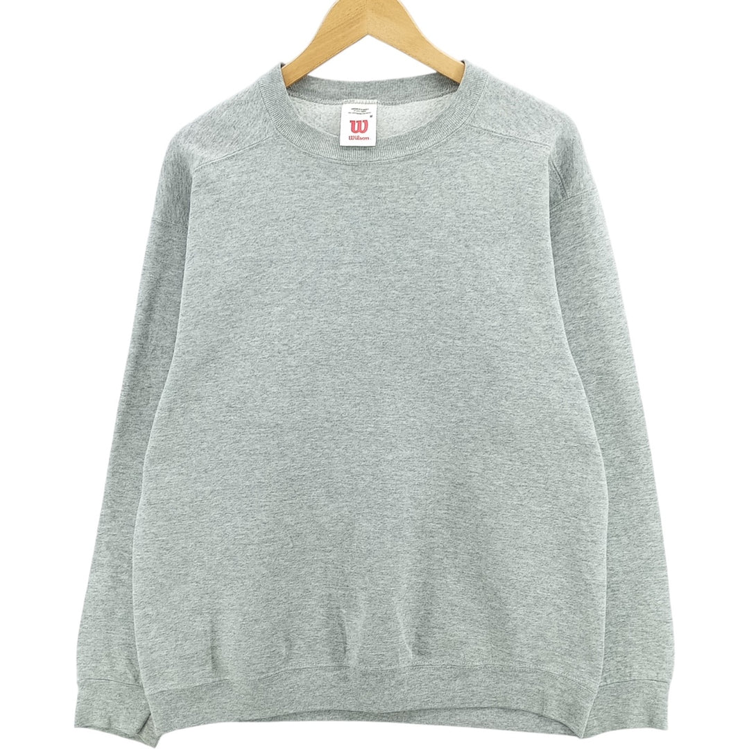 90s-00'S Wilson plain blank sweatshirt, men's size M, vintage cotton gray type Vintage Second Hand