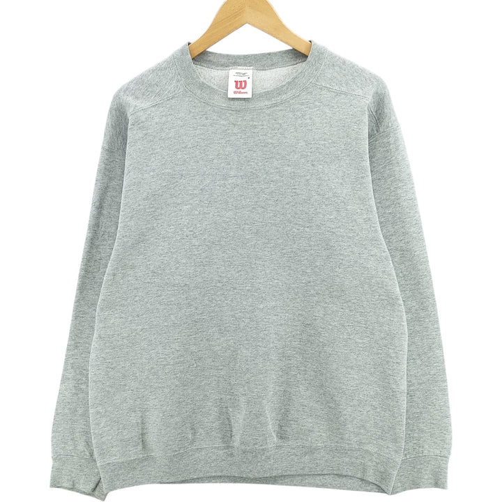 90s-00'S Wilson plain blank sweatshirt, men's size M, vintage cotton gray type Vintage Second Hand