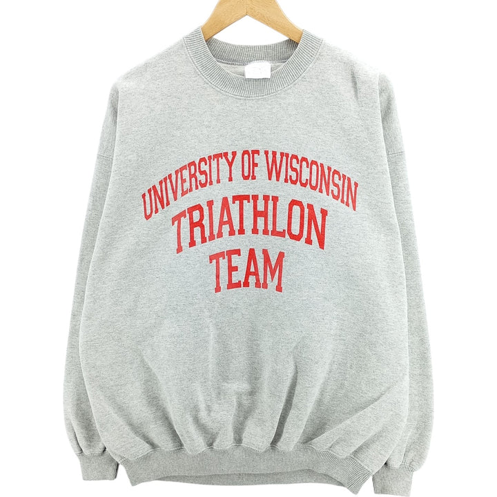 Gildan University of Wisconsin College Sweatshirt, Men's Size XL cotton gray type Vintage Second Hand