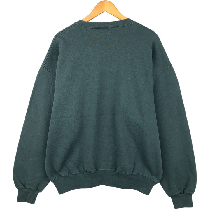 90'S Russell plain blank sweatshirt, sweatshirt, men's XL size, vintage cotton Green type dark green Vintage Second Hand