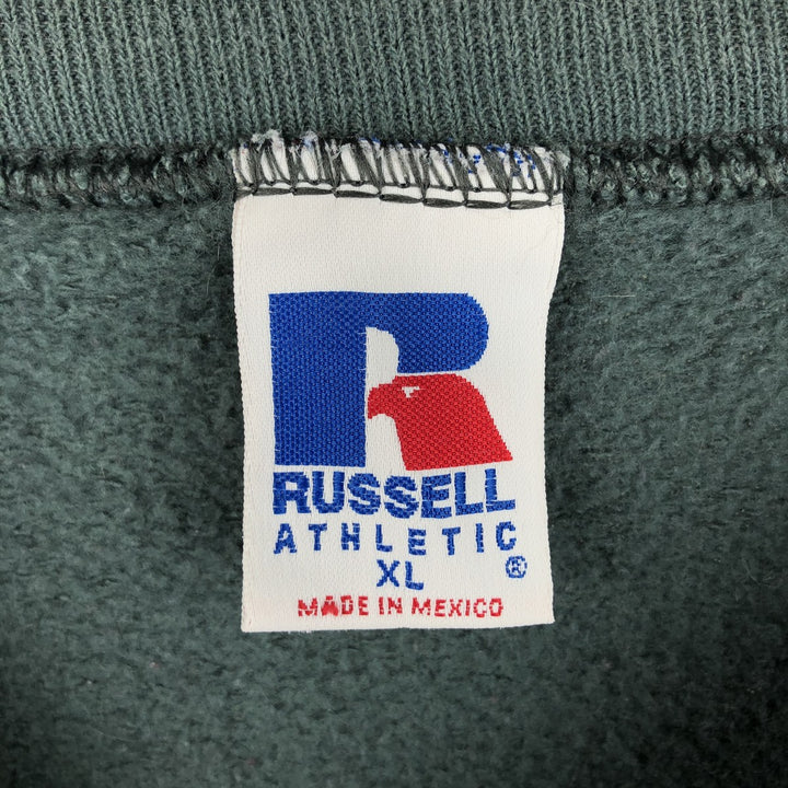 90'S Russell plain blank sweatshirt, sweatshirt, men's XL size, vintage cotton Green type dark green Vintage Second Hand