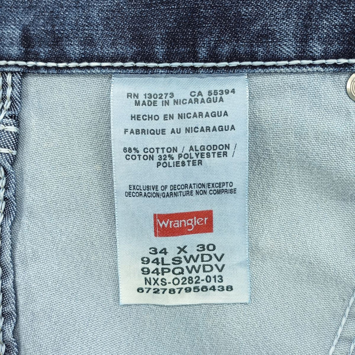 00'S Wrangler Denim Painter Pants Men's W35 cotton black type Vintage Second Hand