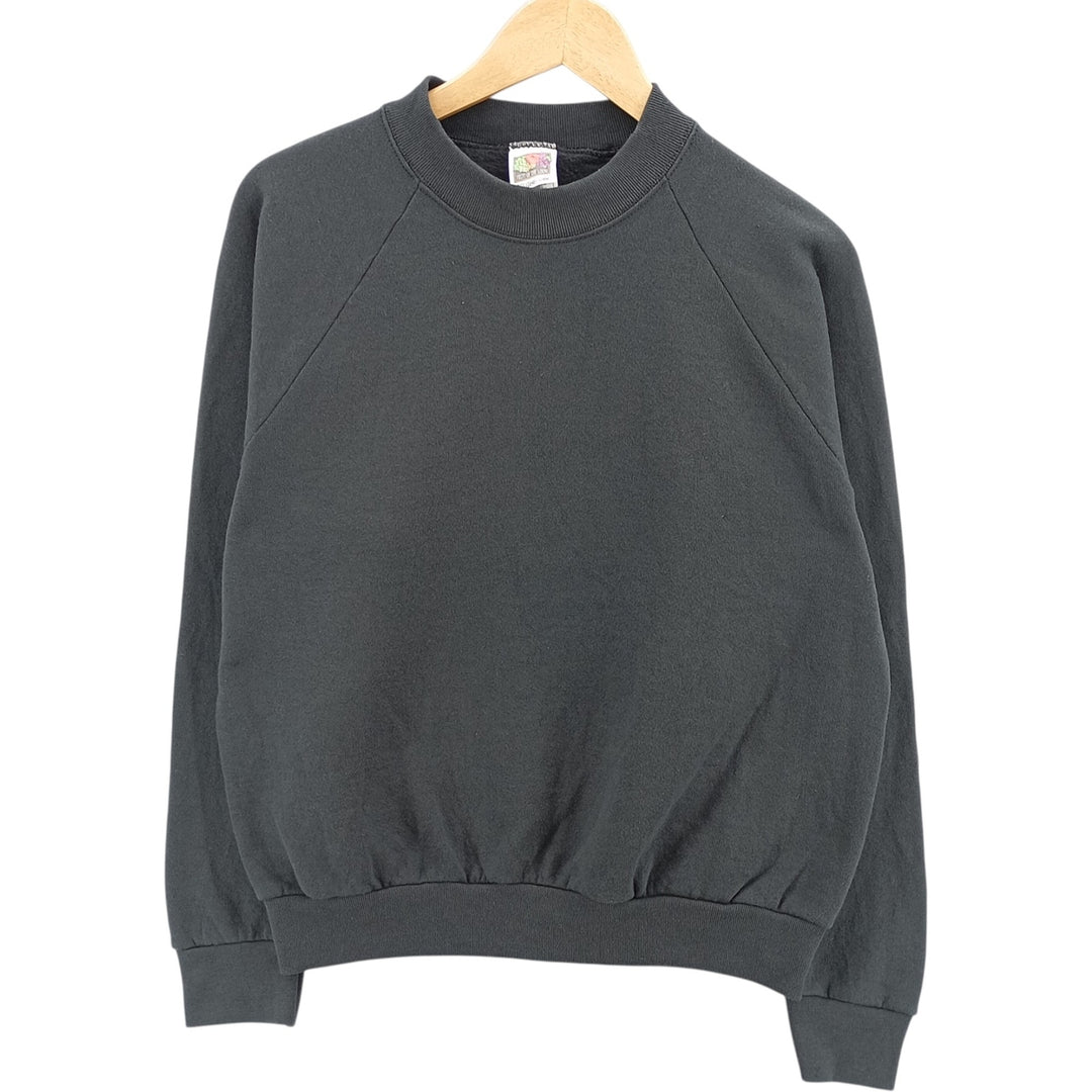 Vintage 90'S Fruit of the Loom plain blank sweatshirt, made in the USA, size M, women's. cotton black type Vintage Second Hand