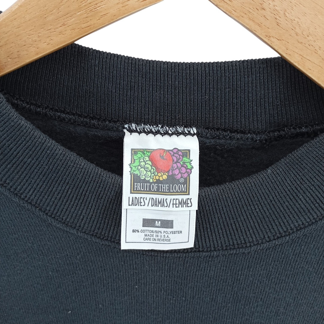 Vintage 90'S Fruit of the Loom plain blank sweatshirt, made in the USA, size M, women's. cotton black type Vintage Second Hand