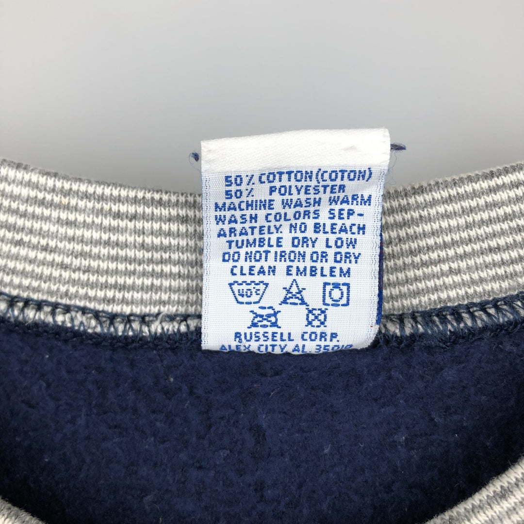 90'S Russell sweatshirt, made in USA, men's size L, vintage cotton navy blue type Vintage Second Hand