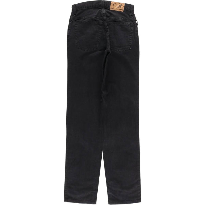 Agnes b. Jeans Black Denim Tapered Denim Pants, Made in France, Women's Size L (W27) cotton black type Vintage Second Hand