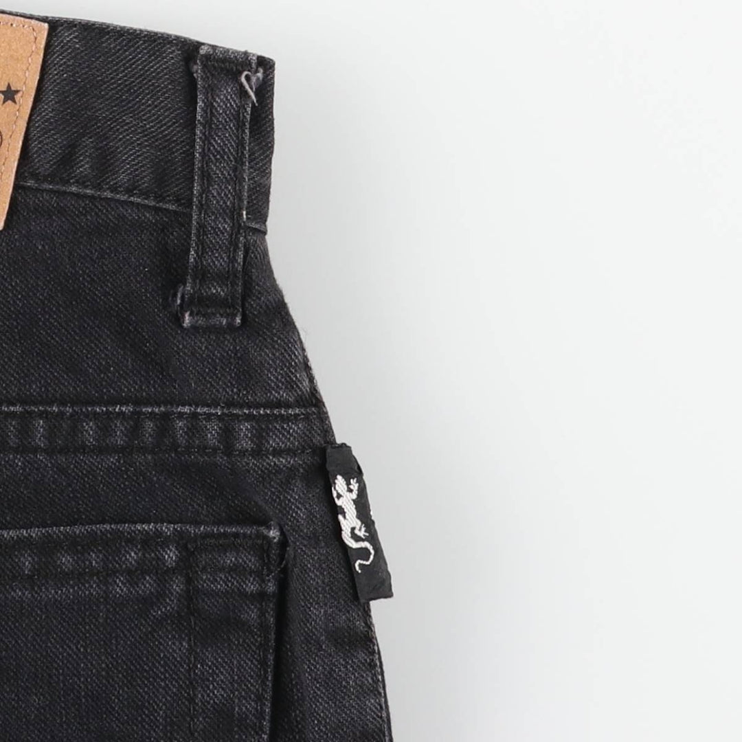 Agnes b. Jeans Black Denim Tapered Denim Pants, Made in France, Women's Size L (W27) cotton black type Vintage Second Hand