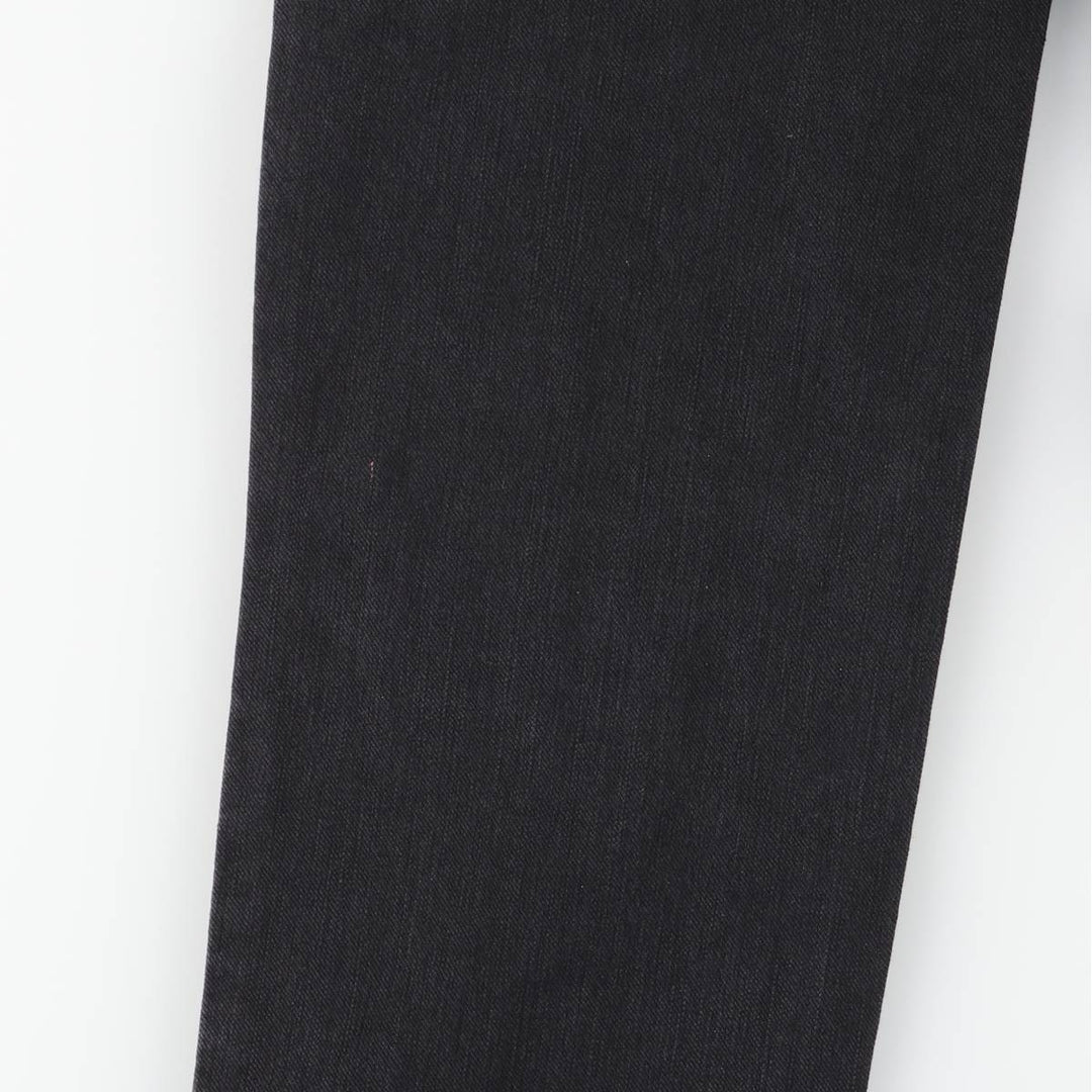 Agnes b. Jeans Black Denim Tapered Denim Pants, Made in France, Women's Size L (W27) cotton black type Vintage Second Hand