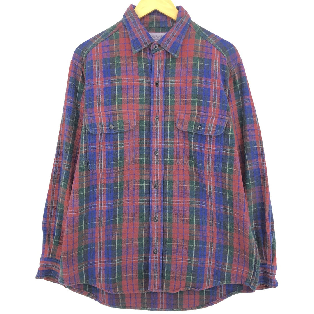 90'S Banana Republic BANANA REPUBLIC Long Sleeve Heavy Flannel Check Shirt Men's M Size Vintage /eaa481028