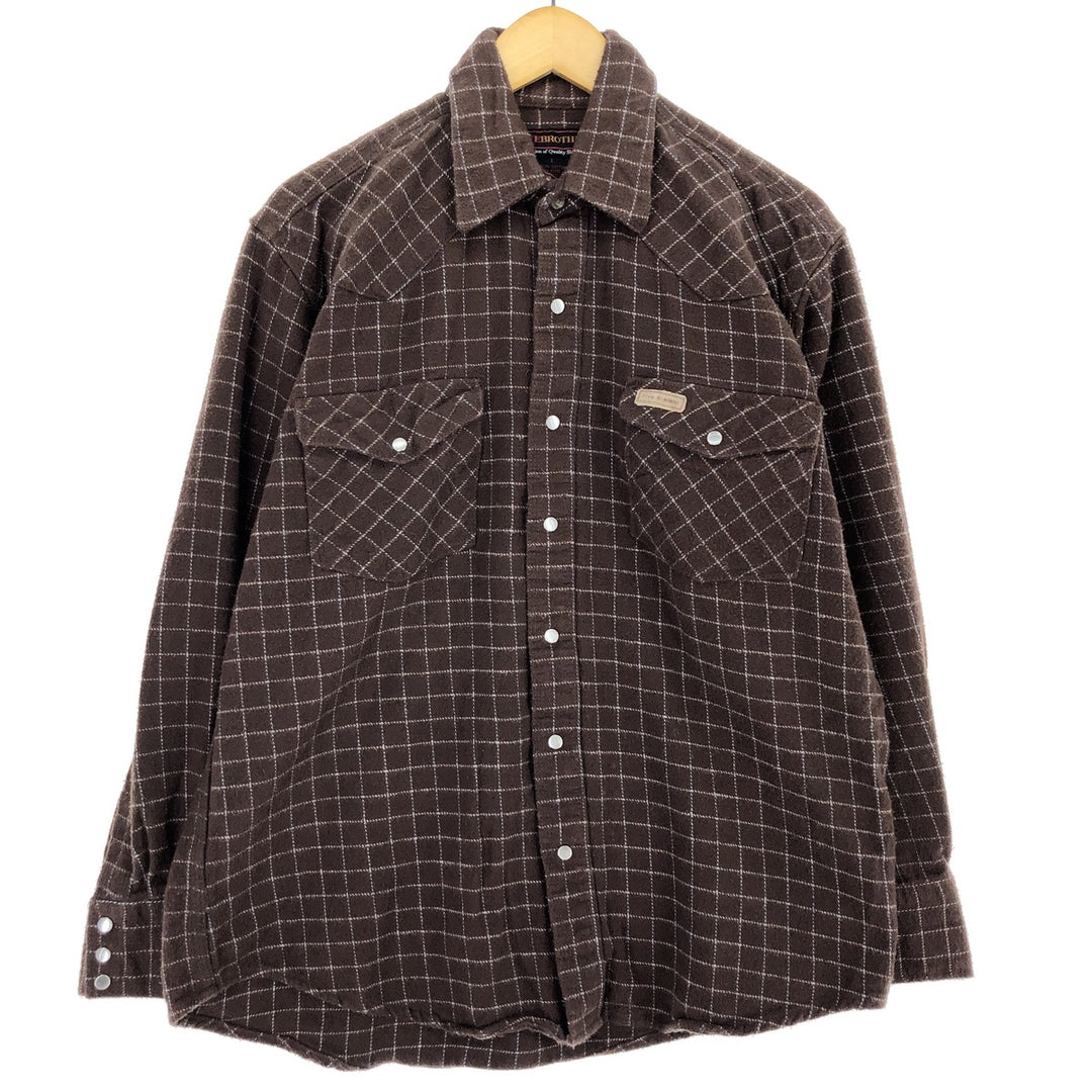 Five Brother Long Sleeve Western Heavy Flannel Check Shirt Men's L /eaa481030