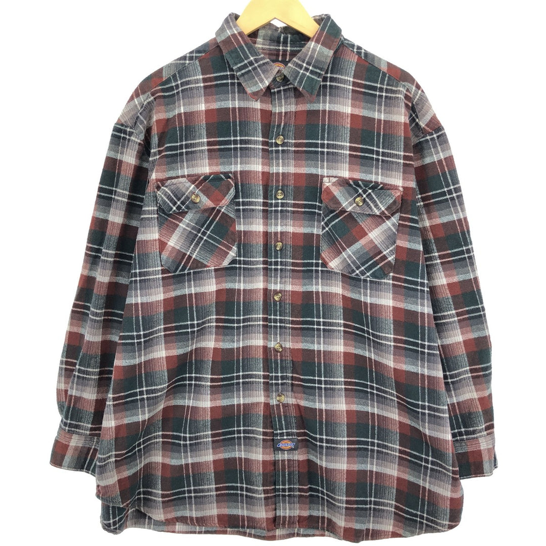 Dickies Long Sleeve Heavy Flannel Check Shirt Men's XXL / eaa481037
