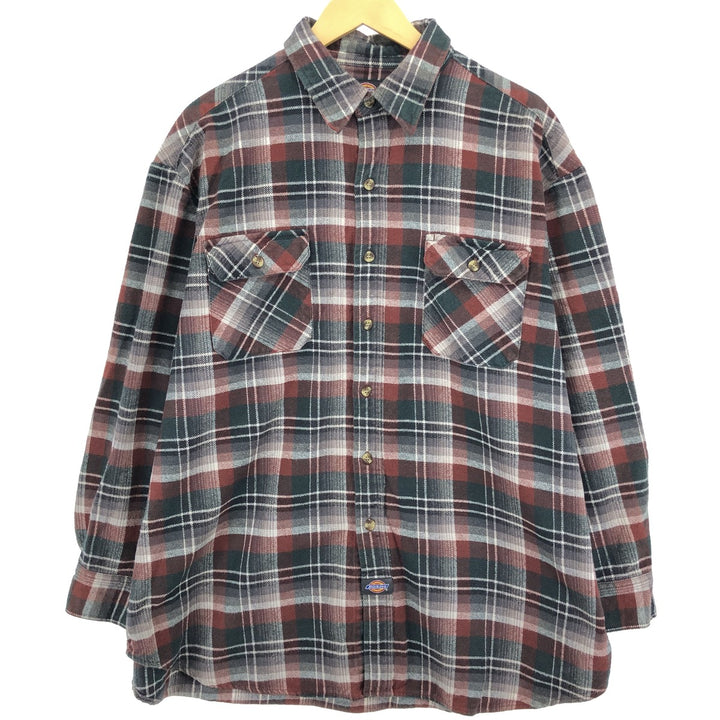 Dickies Long Sleeve Heavy Flannel Check Shirt Men's XXL / eaa481037