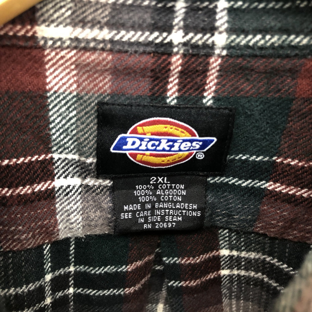 Dickies Long Sleeve Heavy Flannel Check Shirt Men's XXL / eaa481037