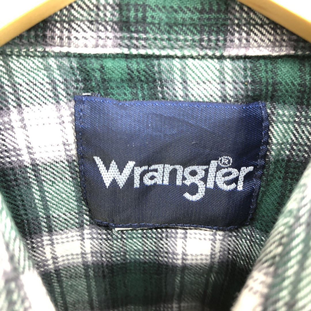 90'S Wrangler Long Sleeve Western Heavy Flannel Check Shirt Men's Medium Vintage /eaa481051