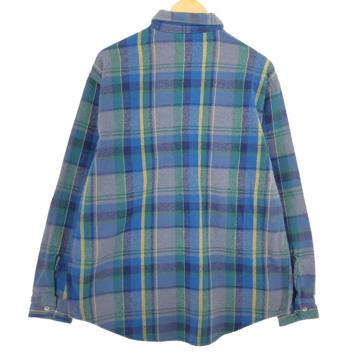 90'S ST JOHN'S BAY Long Sleeve Flannel Check Shirt Made in USA Men's L Size Vintage /eaa481078