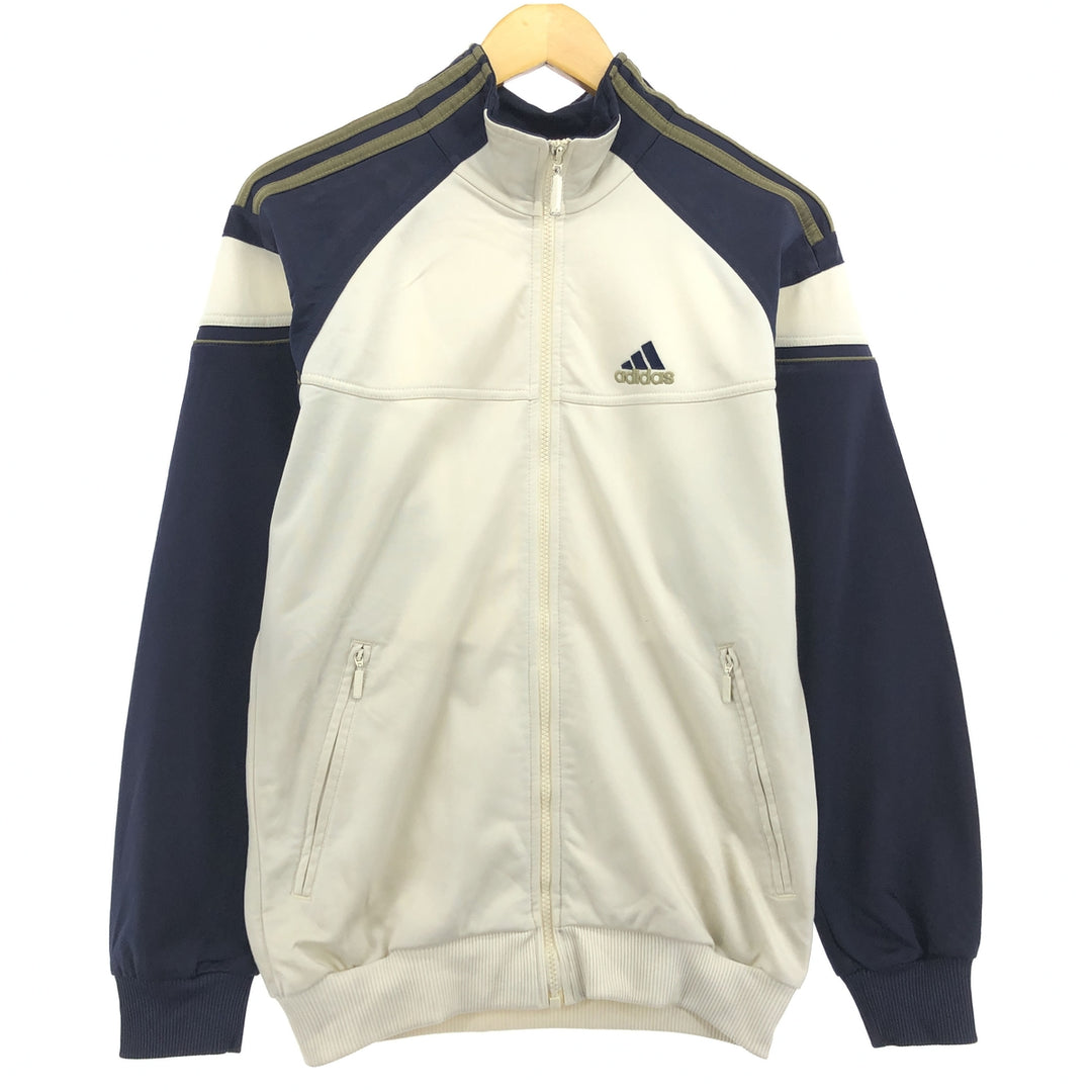 00'S adidas back logo jersey track jacket men's size M polyester ivory Vintage Second Hand