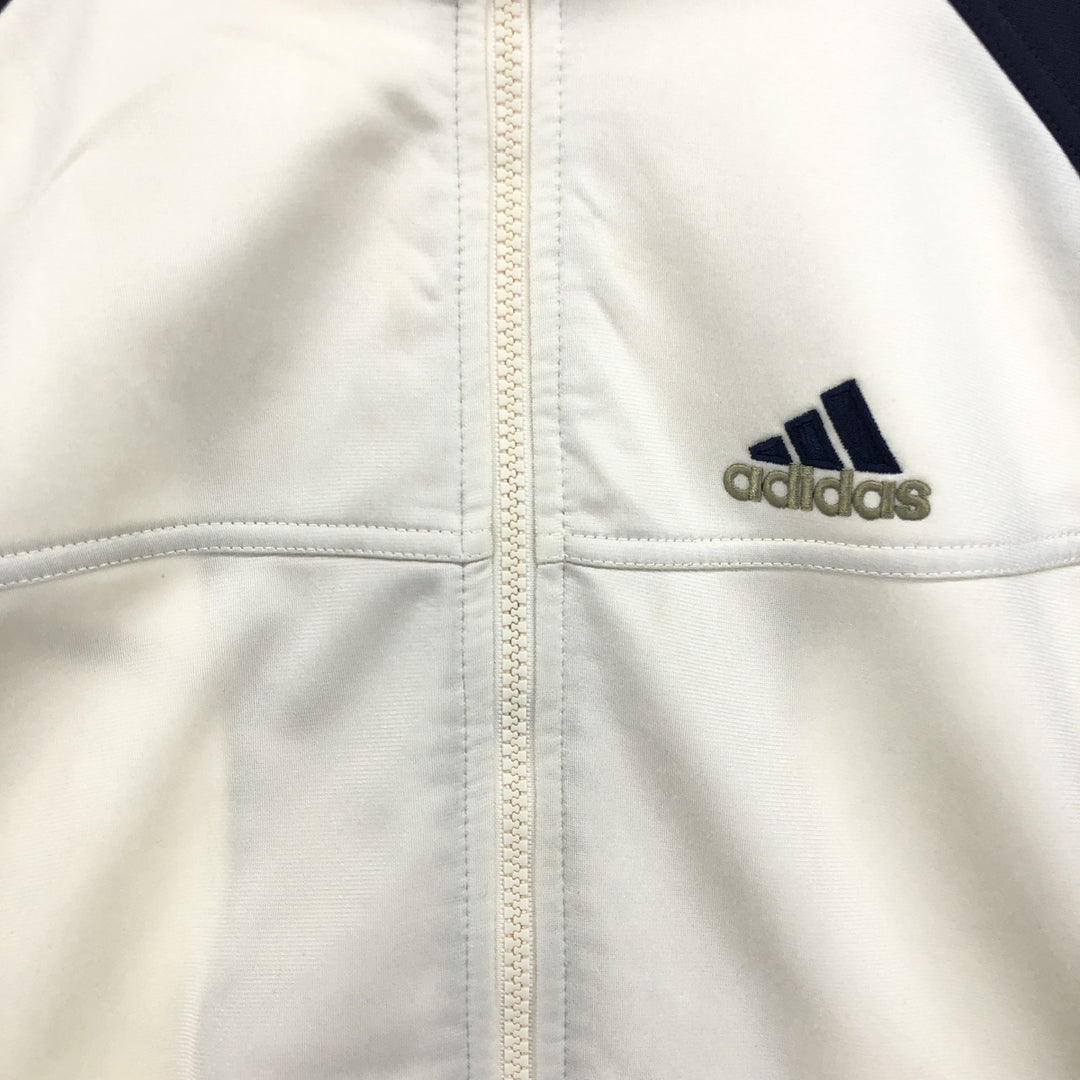 00'S adidas back logo jersey track jacket men's size M polyester ivory Vintage Second Hand