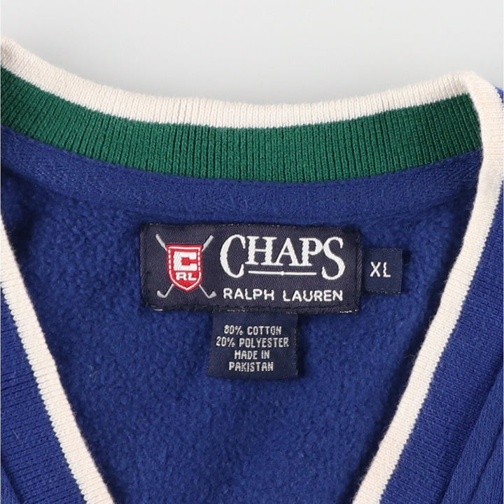 90'S Ralph Lauren CHAPS V-neck sweat vest, men's XL size, vintage /eaa481155