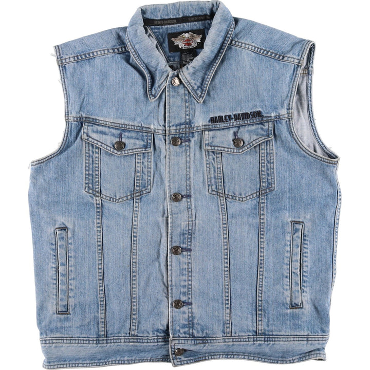 Harley-Davidson Back Logo Denim Vest Men's L size / eaa481167