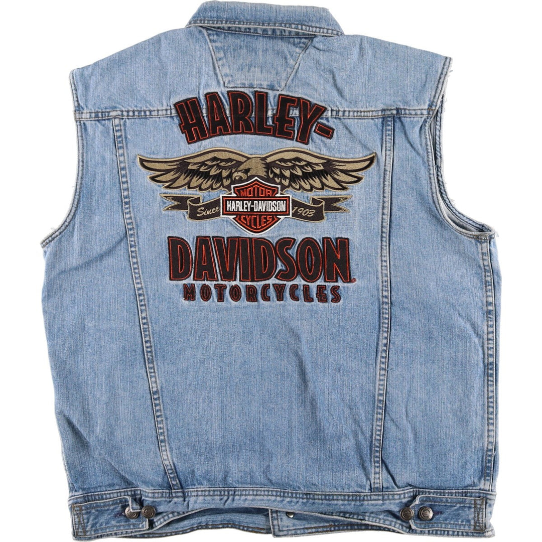 Harley-Davidson Back Logo Denim Vest Men's L size / eaa481167