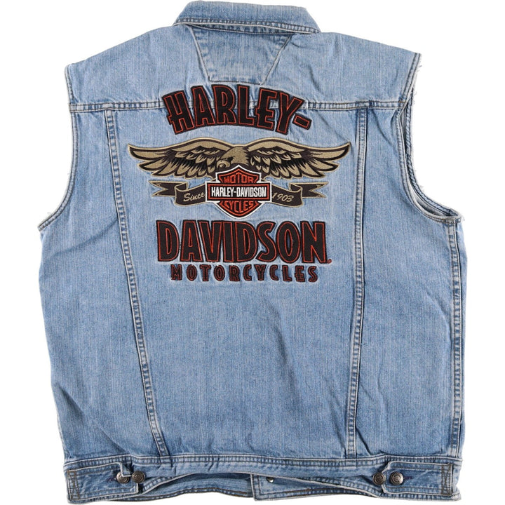 Harley-Davidson Back Logo Denim Vest Men's L size / eaa481167