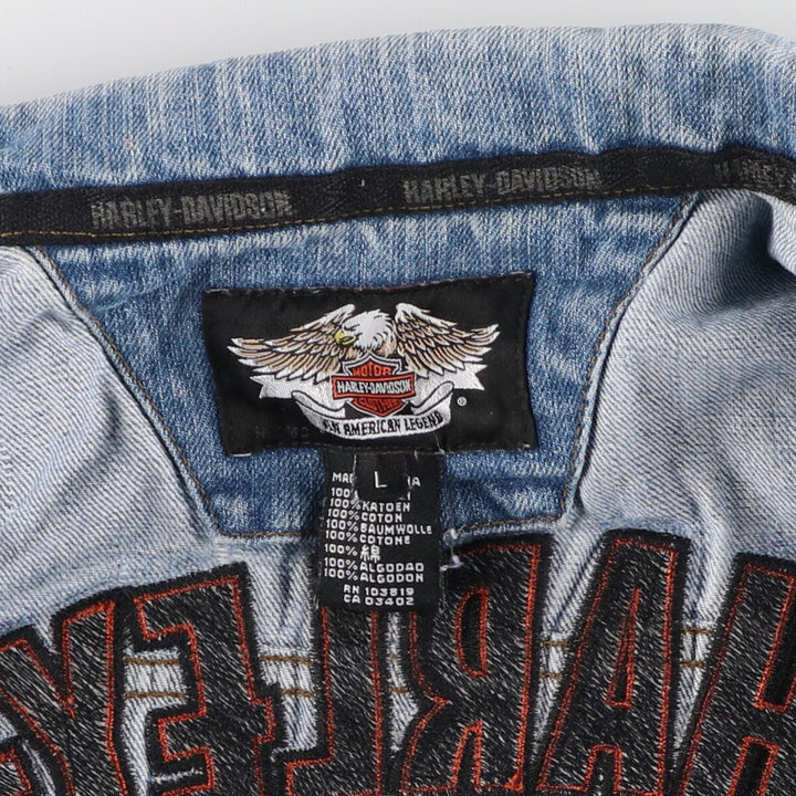 Harley-Davidson Back Logo Denim Vest Men's L size / eaa481167