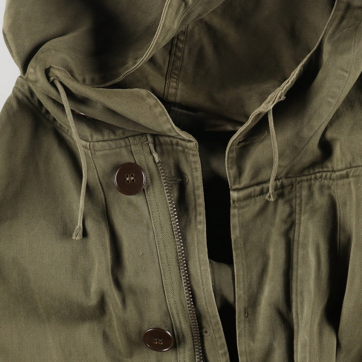 Genuine French military M-64 hooded military field jacket, men's size L / eaa481171