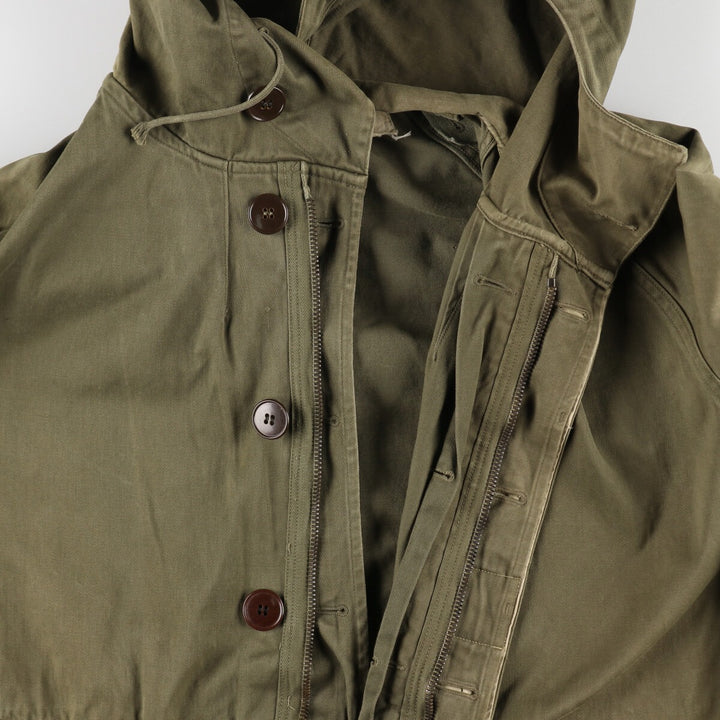 Genuine French military M-64 hooded military field jacket, men's size L / eaa481171