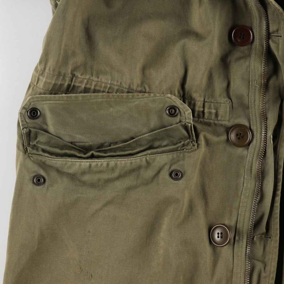 Genuine French military M-64 hooded military field jacket, men's size L / eaa481171