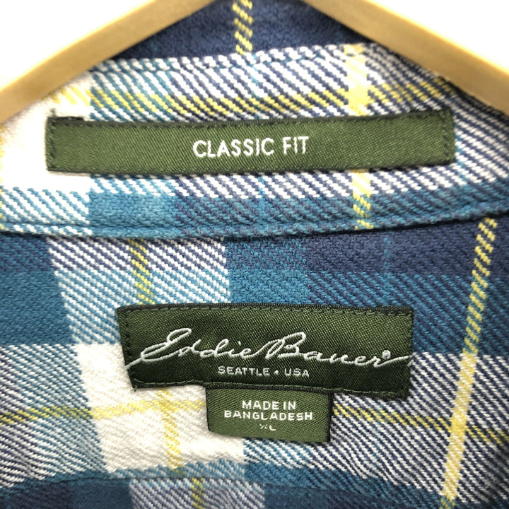 00'S Eddie Bauer Classic Fit Long Sleeve Flannel Check Shirt Men's XL / eaa481213