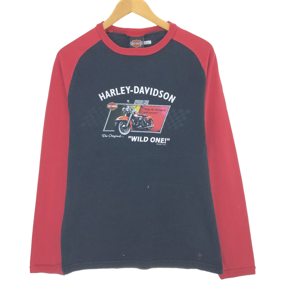 00'S Harley-Davidson Raglan Long T-Shirt, Men's M size /eaa481238
