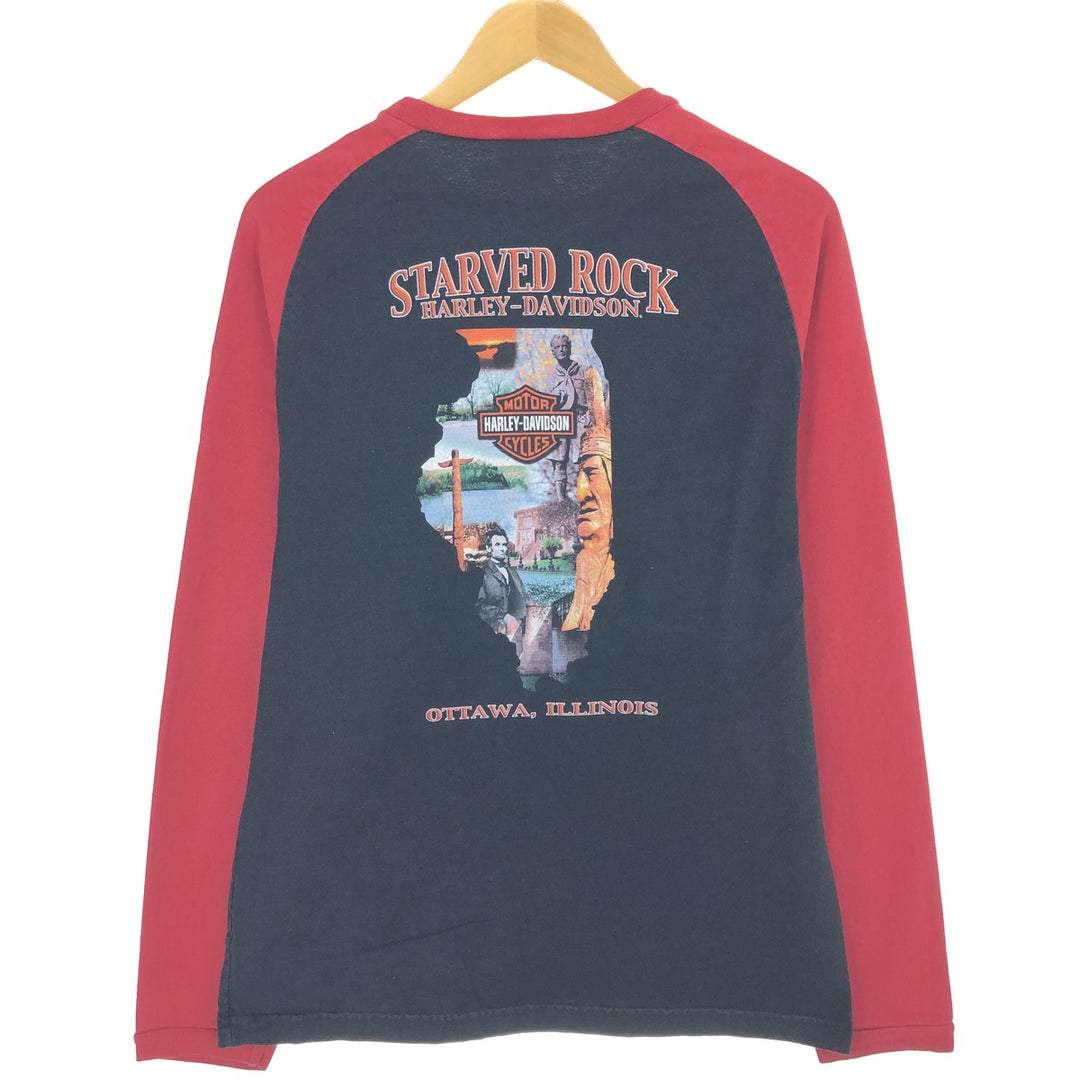 00'S Harley-Davidson Raglan Long T-Shirt, Men's M size /eaa481238