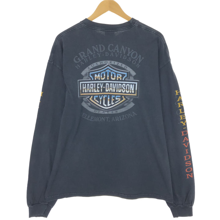 00'S Harley-Davidson HANES Long Sleeve T-Shirt Made in USA Men's XL /eaa481241
