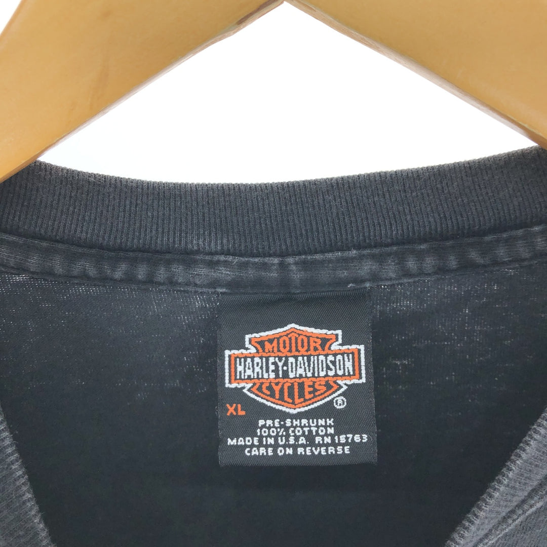 00'S Harley-Davidson HANES Long Sleeve T-Shirt Made in USA Men's XL /eaa481241