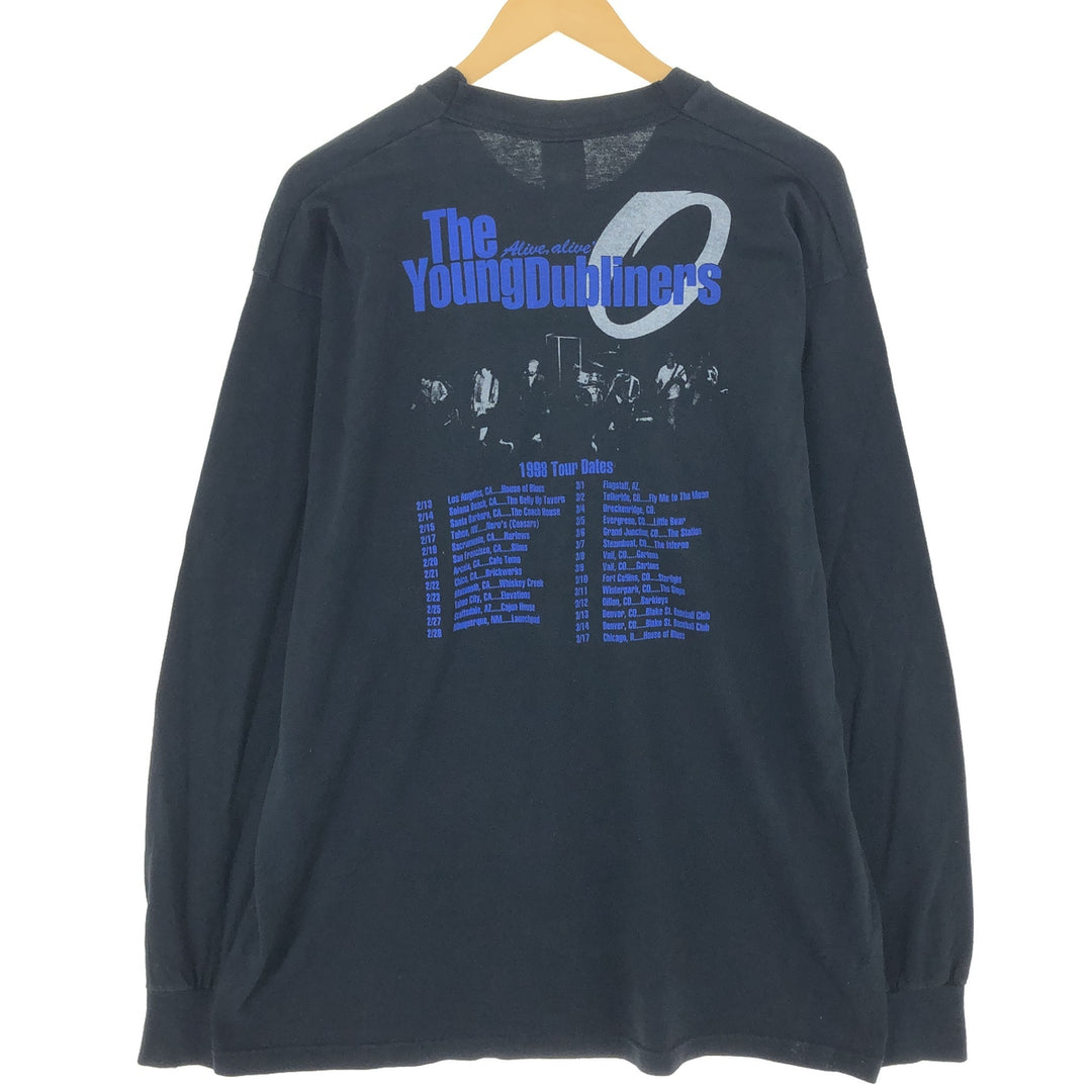 90'S Fruit of the Loom HEAVY cotton Young Dubliners long sleeve T-shirt band T-shirt band T made in USA men's XL equivalent /eaa481243