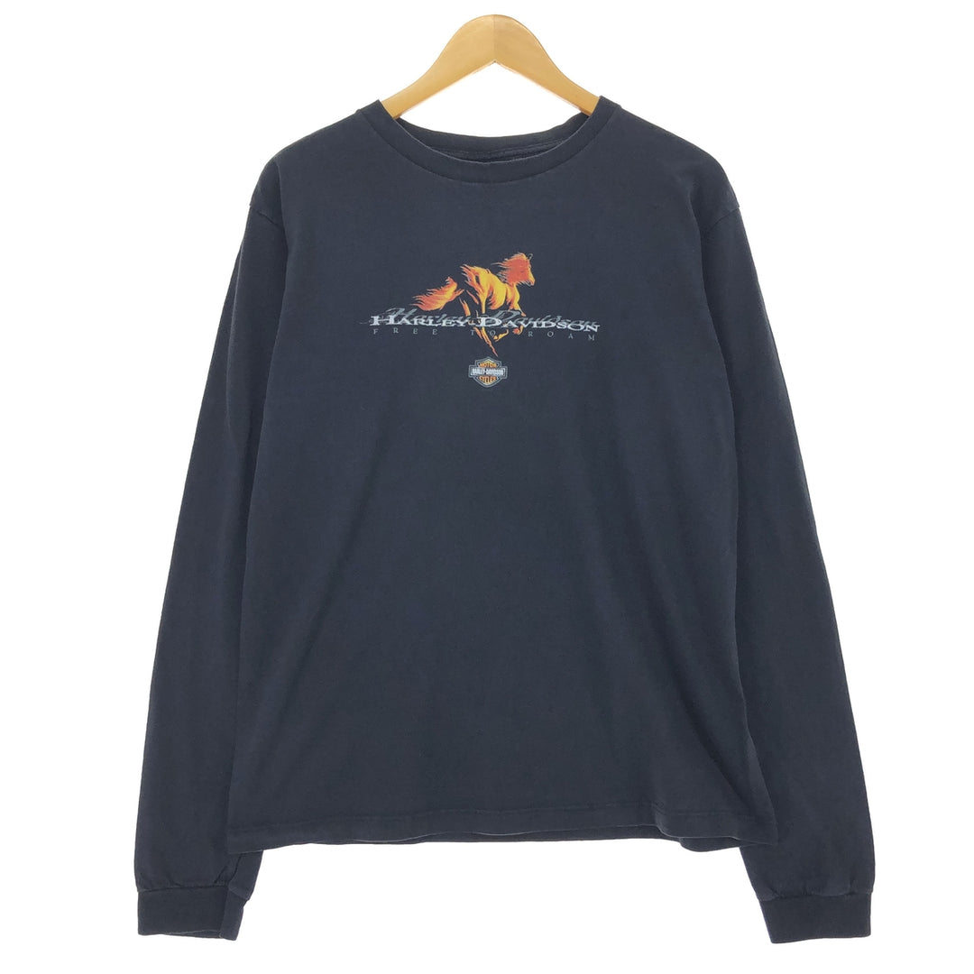 00'S Harley-Davidson Long Sleeve T-Shirt, Men's Size L unclear black type Vintage Second Hand