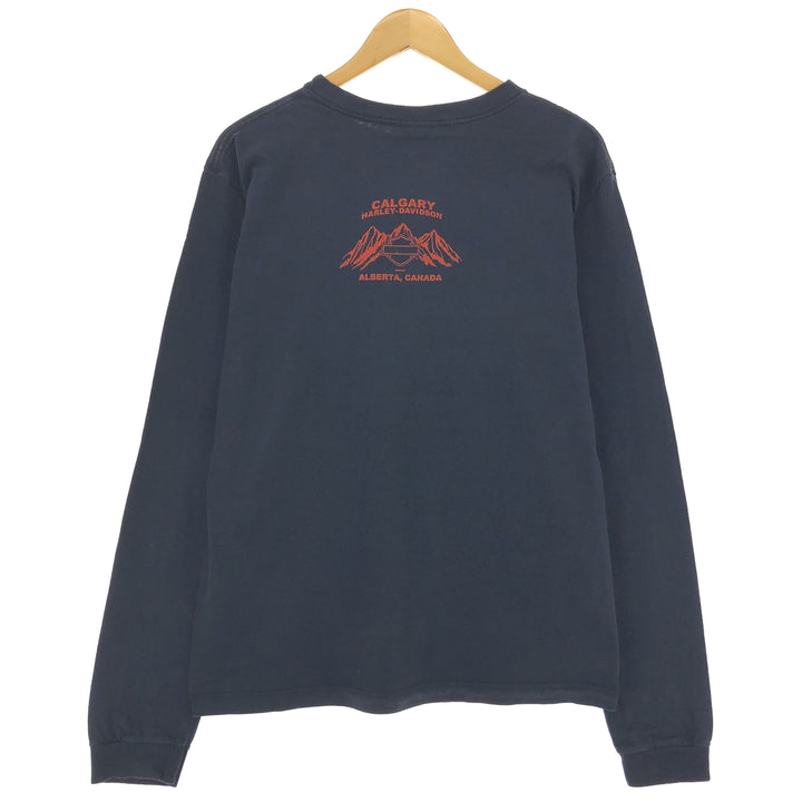 00'S Harley-Davidson Long Sleeve T-Shirt, Men's Size L unclear black type Vintage Second Hand