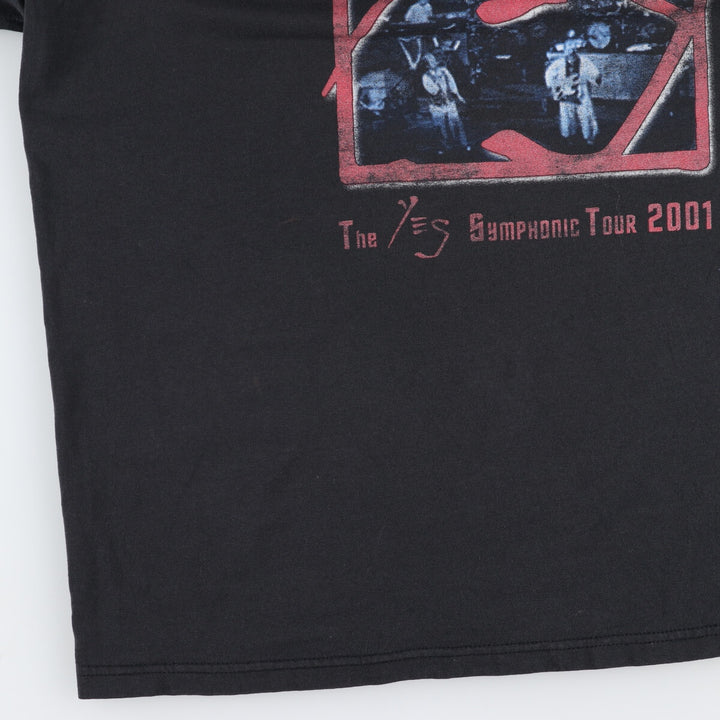 00'S Fruit of the Loom YES band T-shirt, men's size XL cotton black type Vintage Second Hand