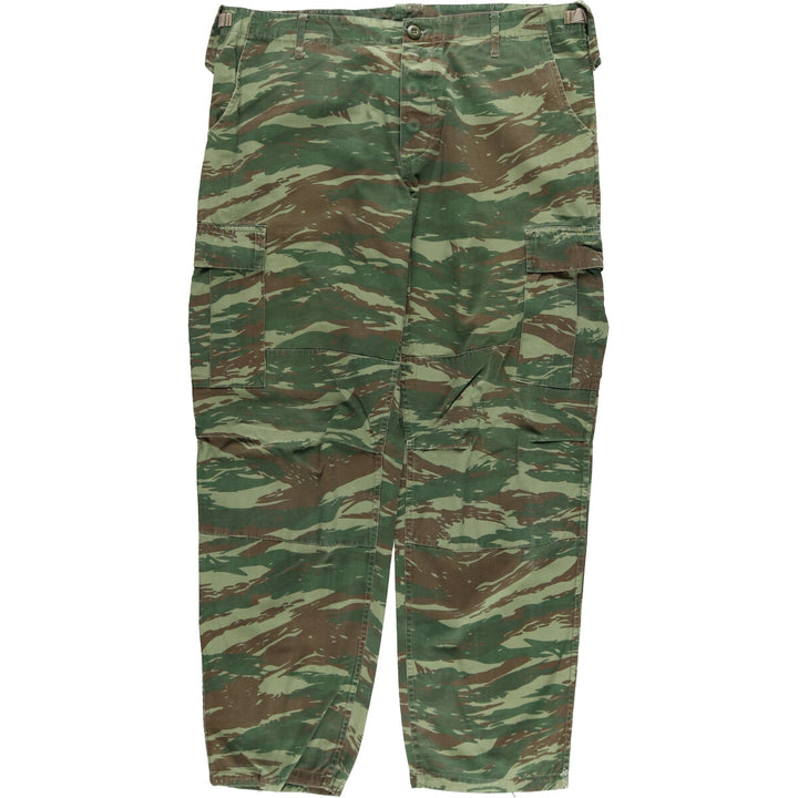 Genuine Greek Army Camouflage Pattern Lizard Camo Ripstop Military Cargo Combat Pants, Men's Size W39 unclear Khaki type Vintage Second Hand