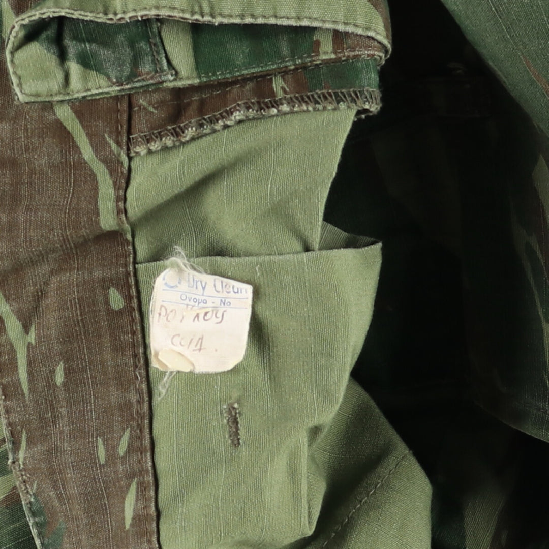 Genuine Greek Army Camouflage Pattern Lizard Camo Ripstop Military Cargo Combat Pants, Men's Size W39 unclear Khaki type Vintage Second Hand