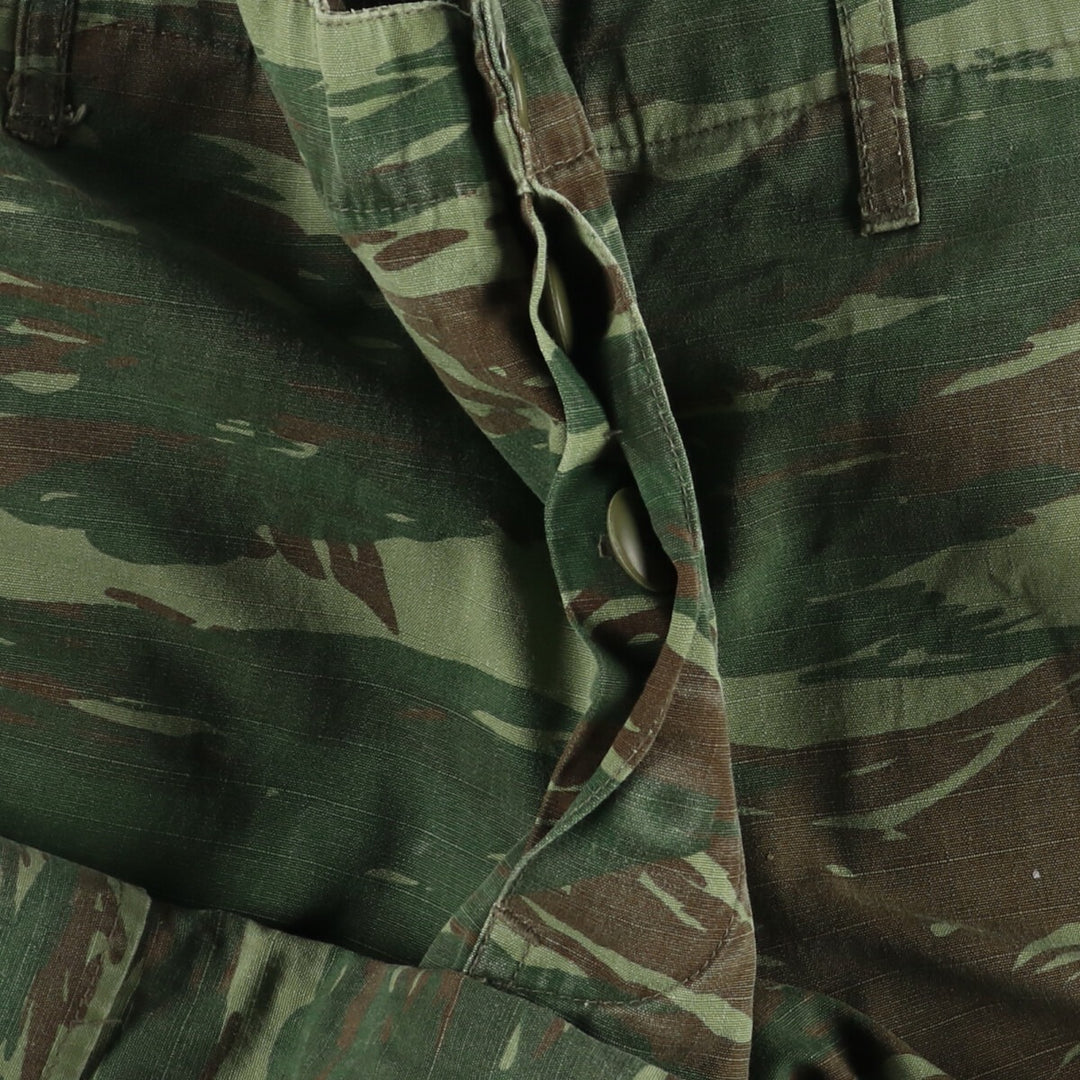 Genuine Greek Army Camouflage Pattern Lizard Camo Ripstop Military Cargo Combat Pants, Men's Size W39 unclear Khaki type Vintage Second Hand