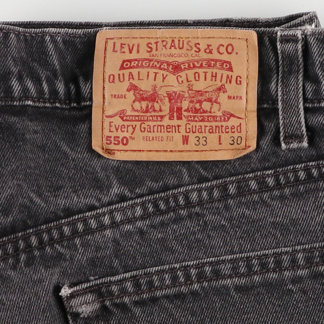 90'S Levi's 550 Relaxed Fit Black Denim Tapered Denim Pants Men's W34 Vintage / eaa481345