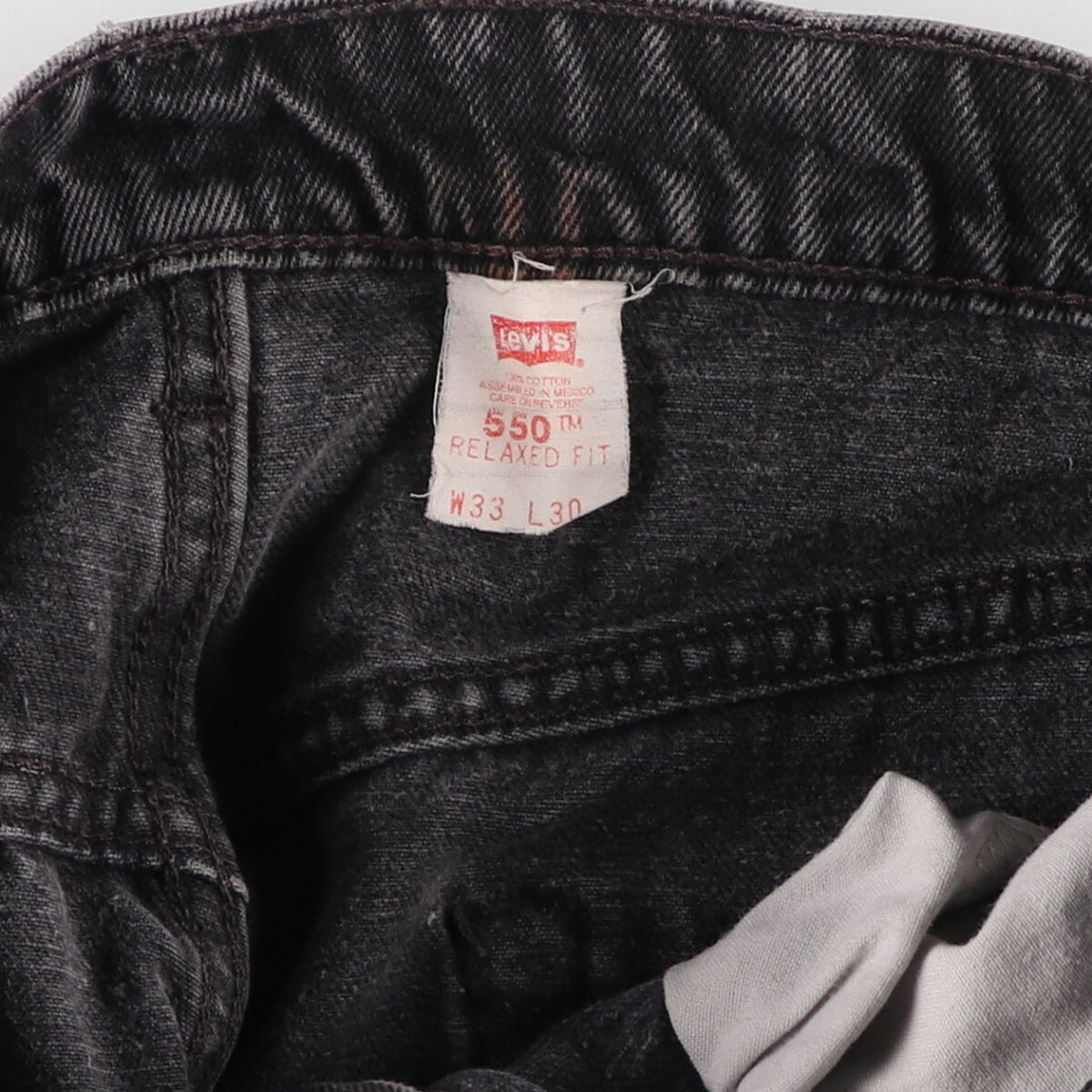 90'S Levi's 550 Relaxed Fit Black Denim Tapered Denim Pants Men's W34 Vintage / eaa481345