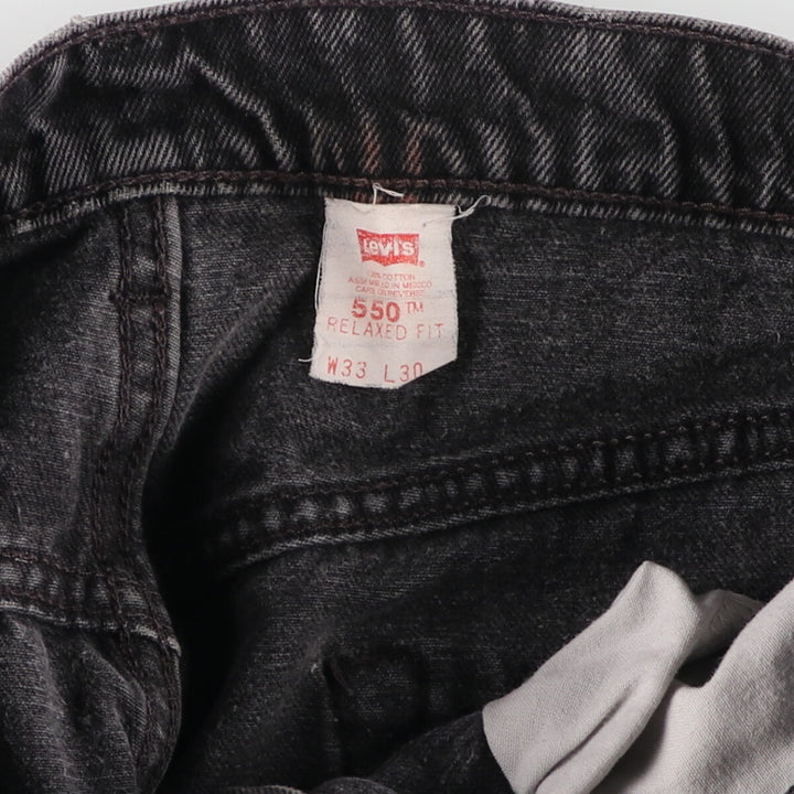 90'S Levi's 550 Relaxed Fit Black Denim Tapered Denim Pants Men's W34 Vintage / eaa481345