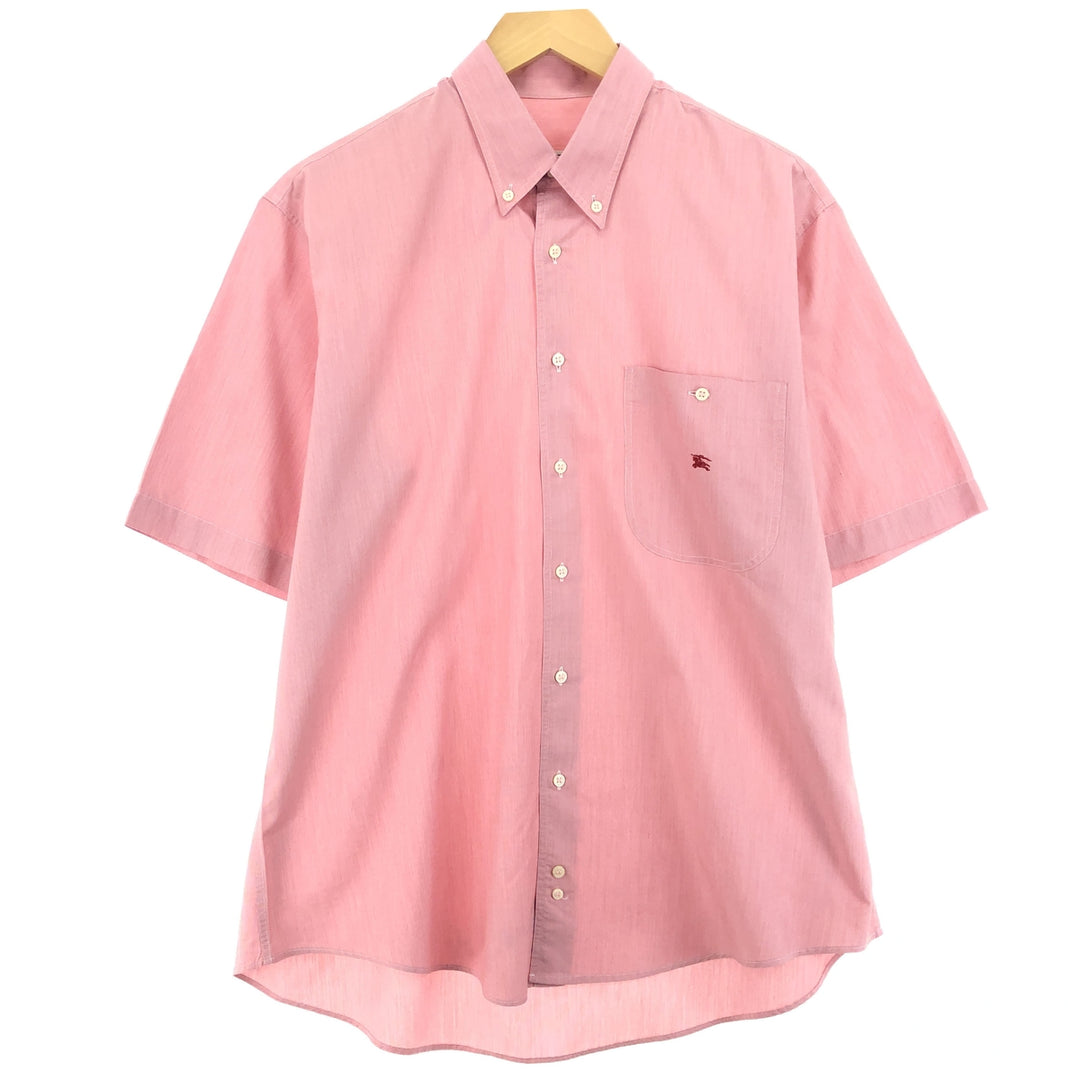 Burberry's short-sleeved button-down shirt, men's size XL unclear pink type Vintage Second Hand