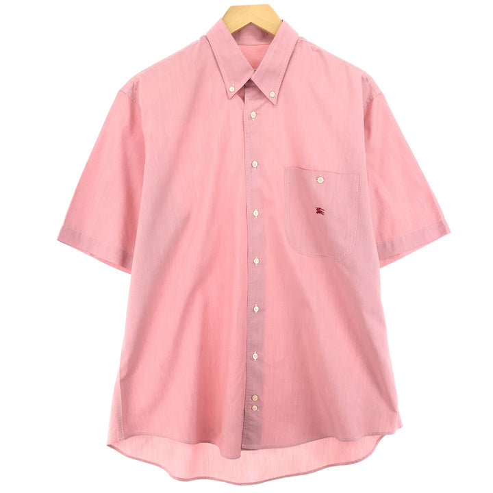 Burberry's short-sleeved button-down shirt, men's size XL unclear pink type Vintage Second Hand